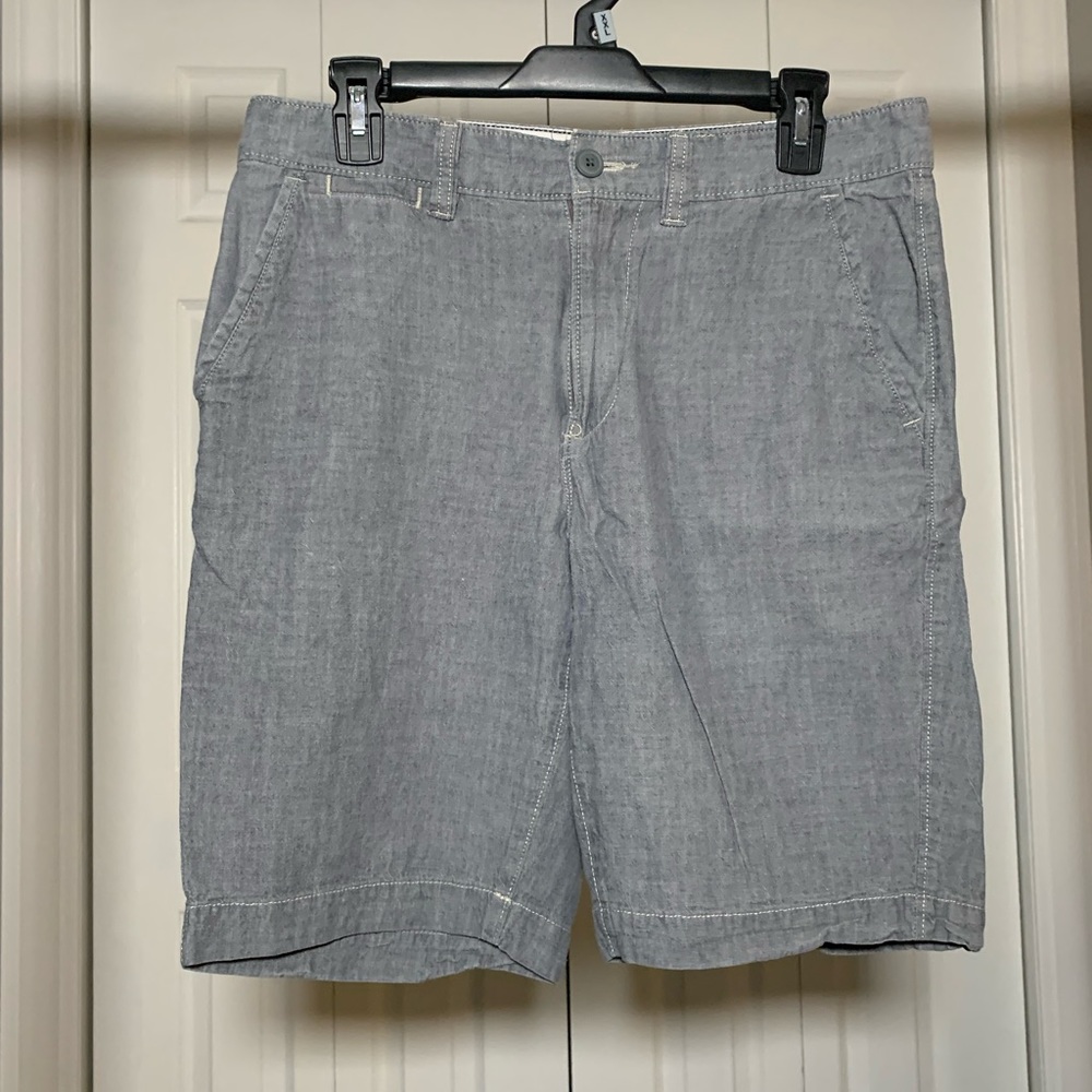 Men’s Sonoma Flat Front Denim Shorts 32W Slate Grey Denim Worn and Washed